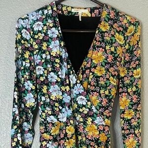 Floral Maje faux wrap dress